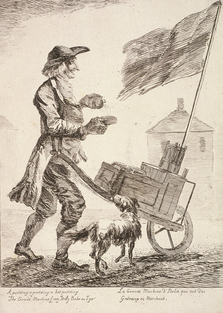 Detail of Pudding seller, Cries of London by Paul Sandby