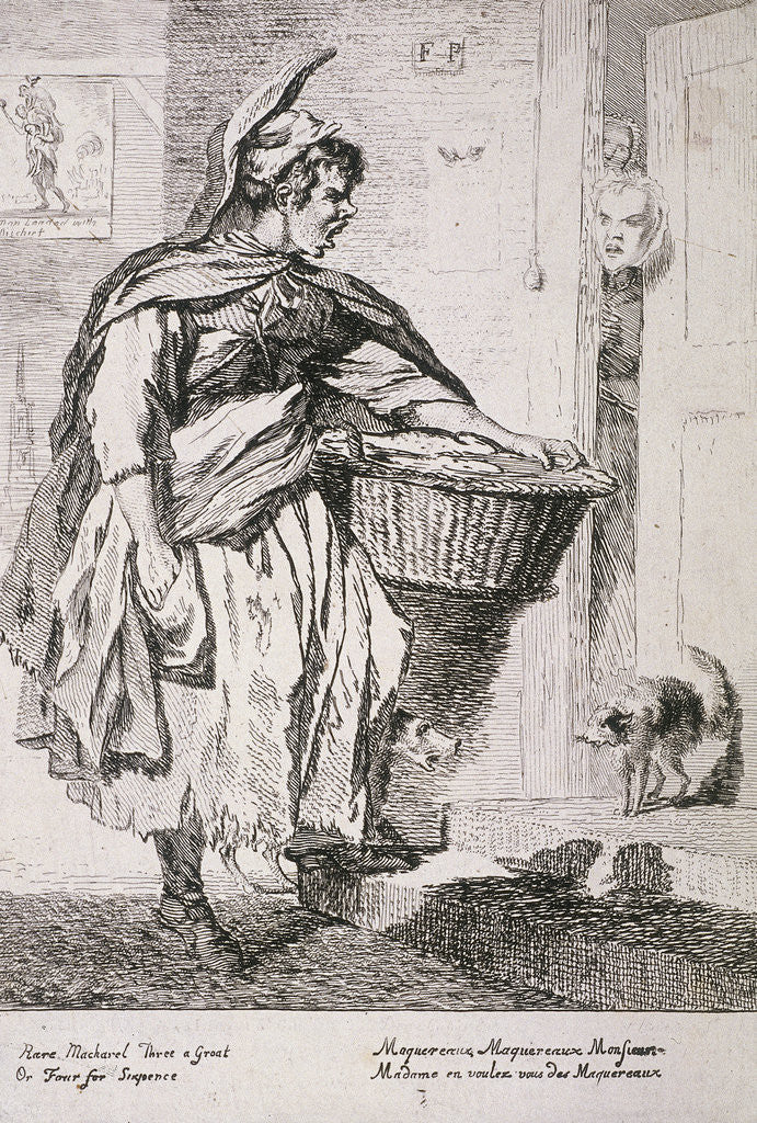 Detail of Mackerel seller, Cries of London by Paul Sandby