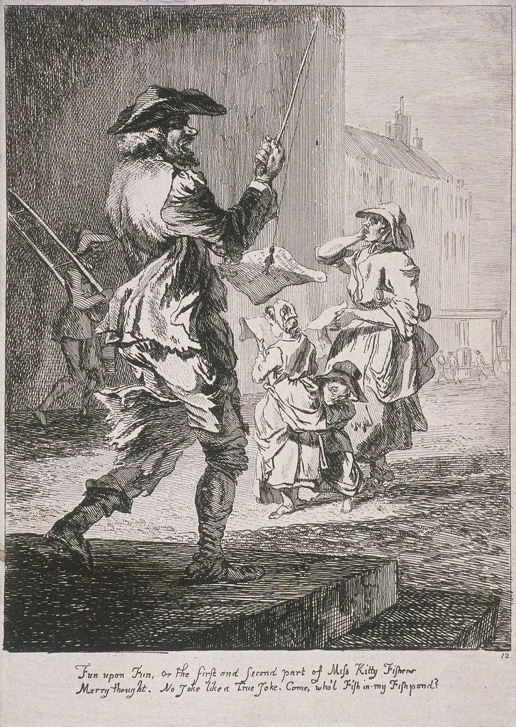 Detail of Street entertainers, Cries of London by Paul Sandby