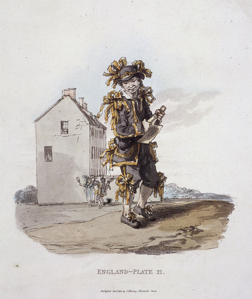 Detail of A chimney-sweep dressed in May Day costume, Provincial Characters by Anonymous