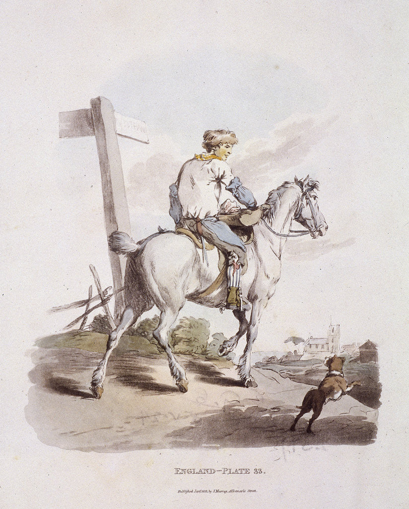 Detail of A butcher's boy riding a horse, Provincial Characters by Anonymous