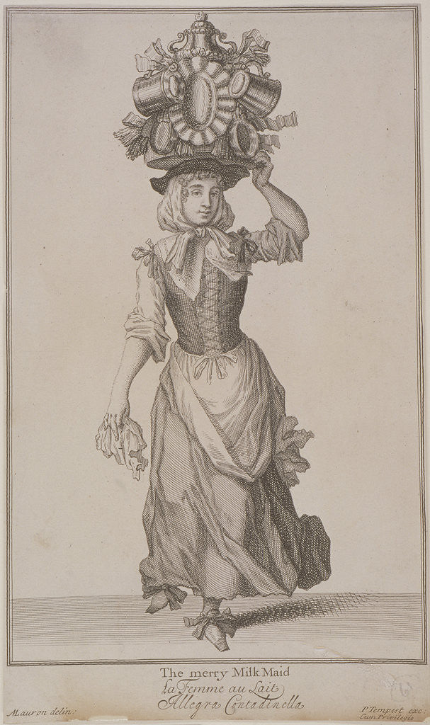 The merry Milk Maid, Cries of London, (c1688?) by Pierce Tempest