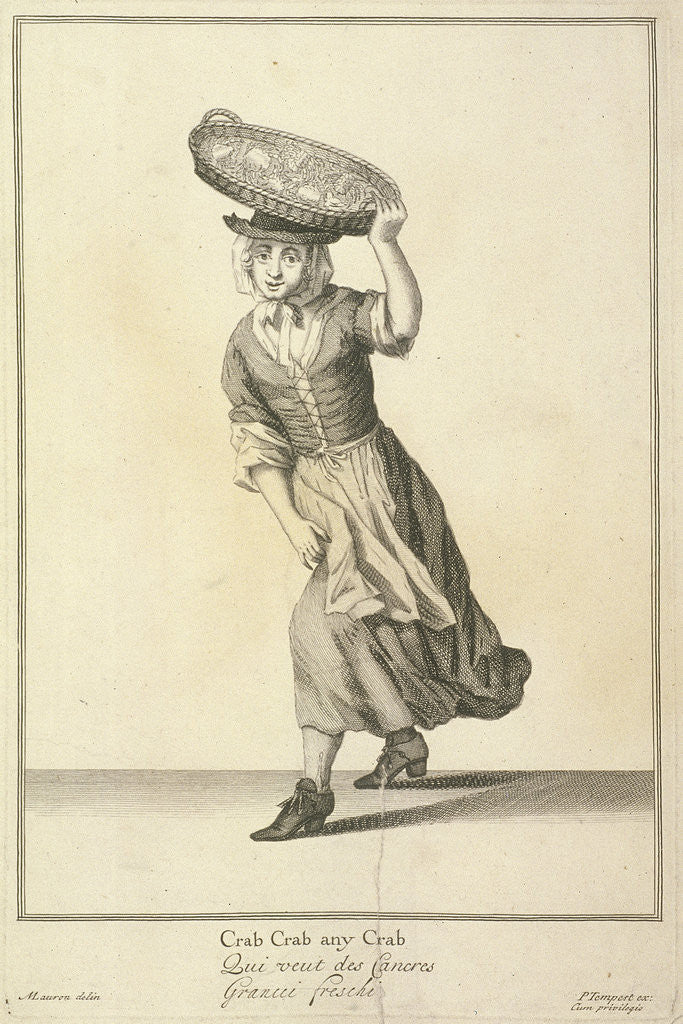 Detail of Crab Crab any Crab, Cries of London, (c1688?) by Pierce Tempest