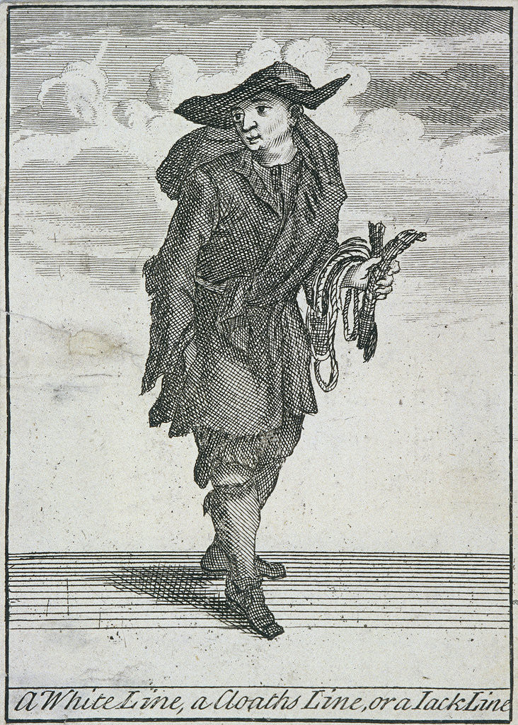 Detail of A White Line, a Cloaths Line, or a Jack Line, Cries of London, (c1688?) by Anonymous