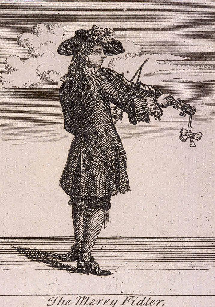 Detail of The Merry Fidler, Cries of London, (c1688?) by Anonymous