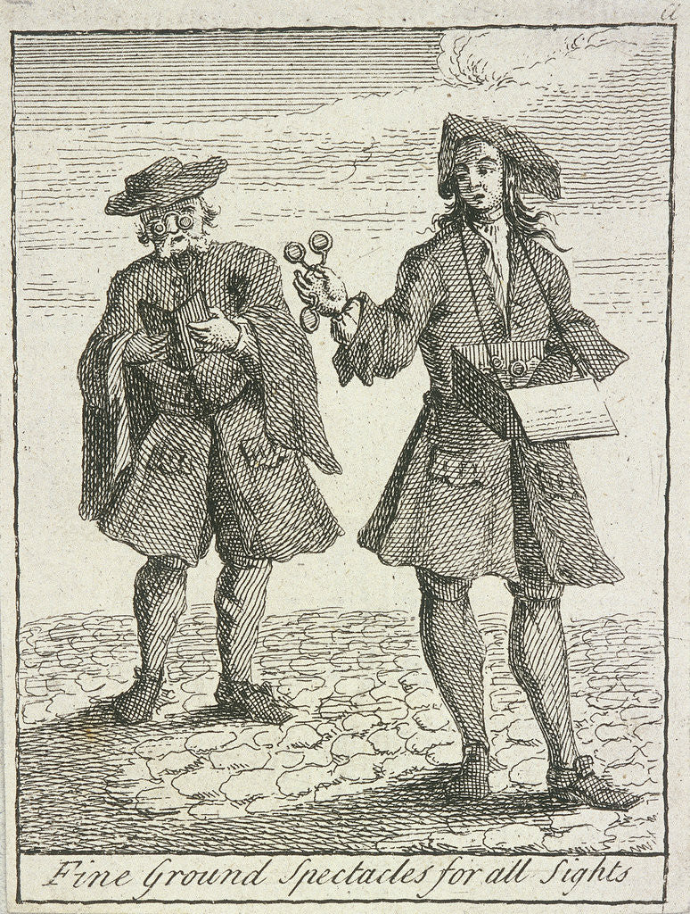 Detail of Fine Ground Spectacles for all Sights, Cries of London, (c1688?) by Anonymous
