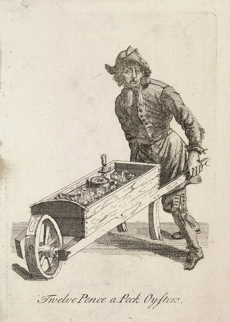Detail of Twelve Pence a Peck Oysters, Cries of London by Anonymous