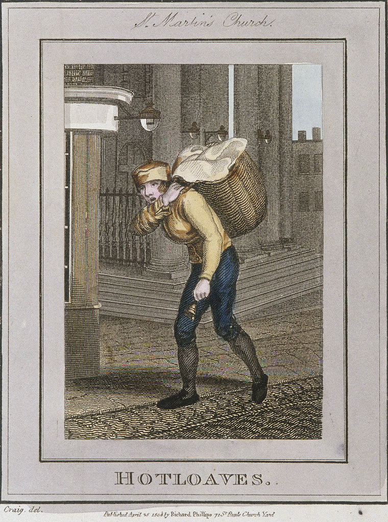 Detail of Hotloaves, Cries of London by Anonymous