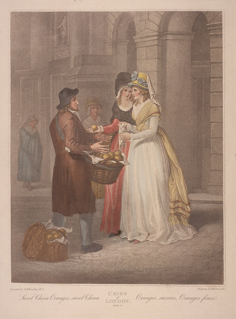 Detail of Sweet China Oranges, sweet China, Cries of London by Anonymous
