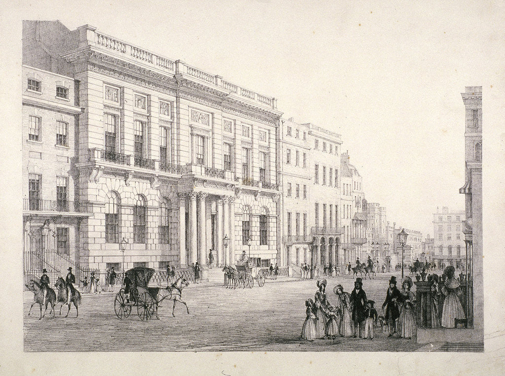 Detail of View of Oxford and Cambridge University Club, in Pall Mall, Westminster, London by Anonymous