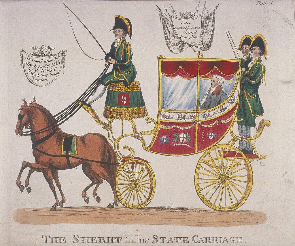 Detail of Sheriff in his state carriage during the Lord Mayor's Procession by Anonymous