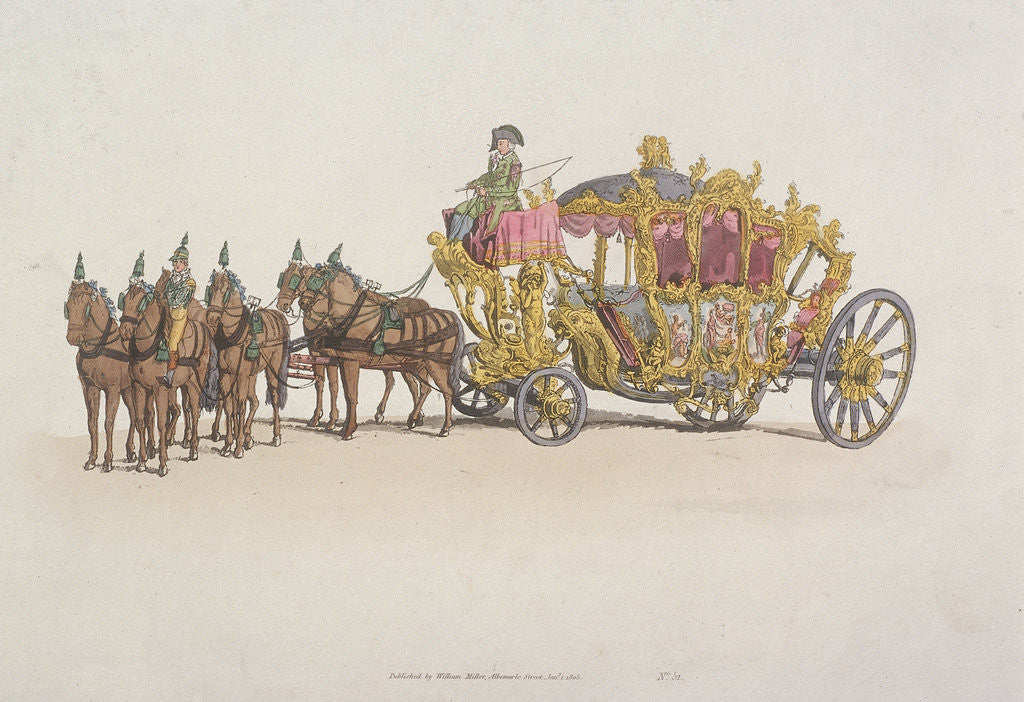 Detail of Lord Mayor's Coach pulled by a team of six horses by Anonymous