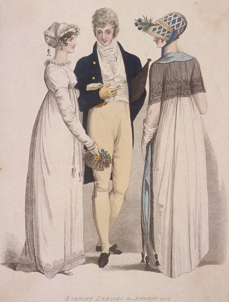 Detail of Two women and a man wearing evening dress by W Read