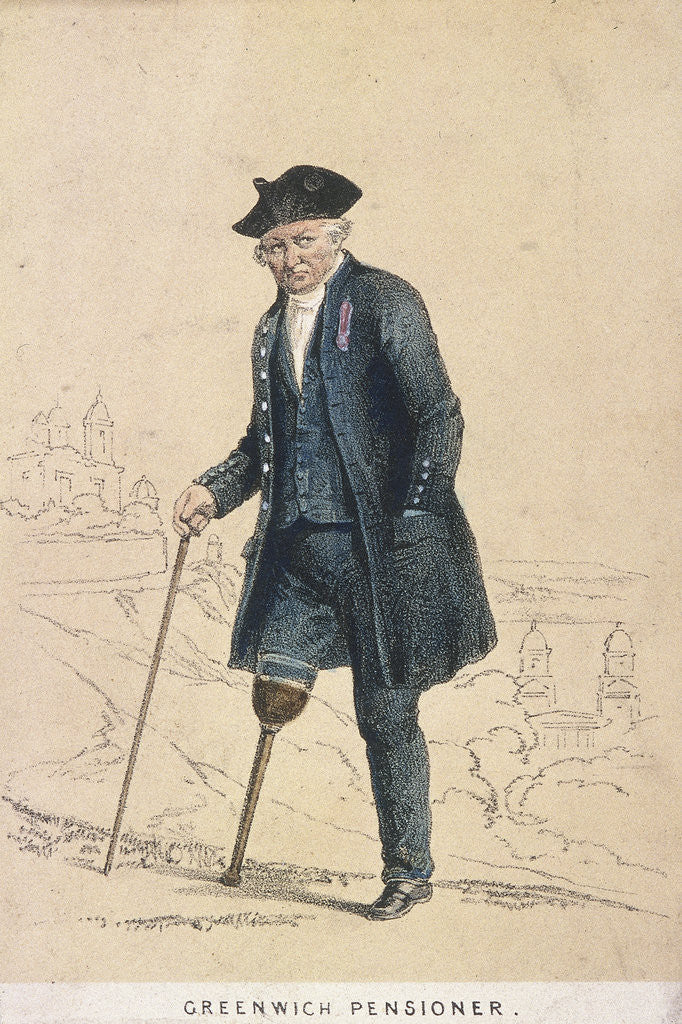 Detail of A Greenwich pensioner with one leg by Day & Son