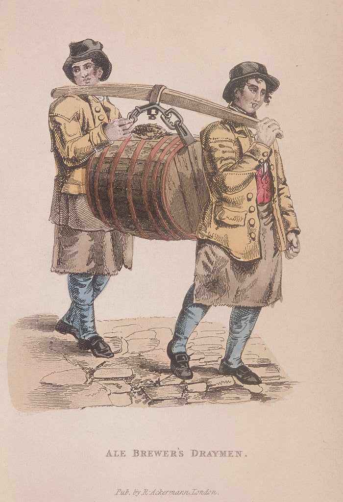 Detail of Two ale brewer's draymen carrying a barrel between them by Anonymous