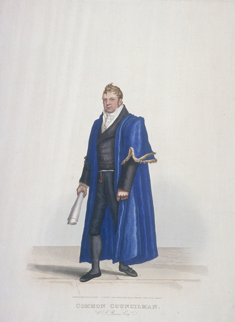 Detail of Common Councilman of the City of London, William John Reeves, in civic costume by Thomas Lord Busby