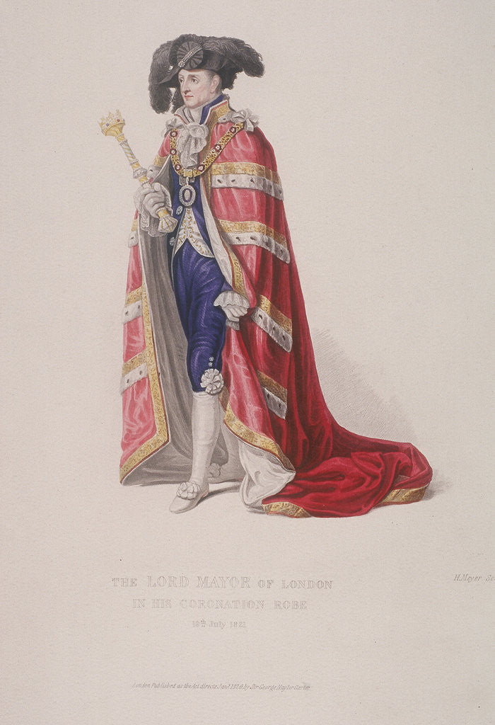 Detail of Lord Mayor of London, John Thomas Thorp, dressed for a royal coronation by Henry Meyer