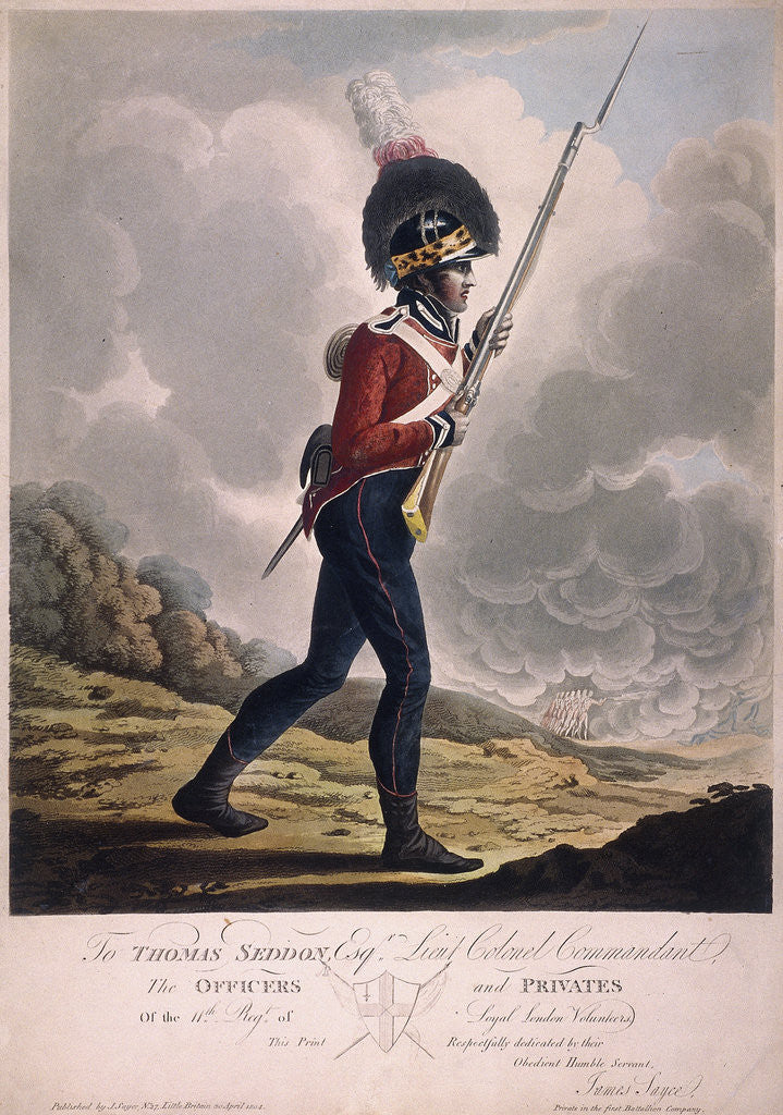 Military figure in the uniform of the eleventh regiment of the Loyal London Volunteers by Anonymous