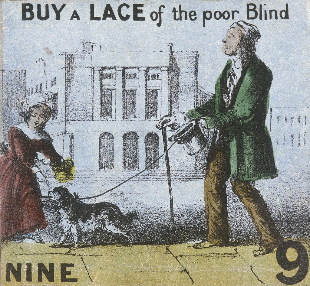 Detail of Buy a Lace of the poor Blind, Cries of London by TH Jones