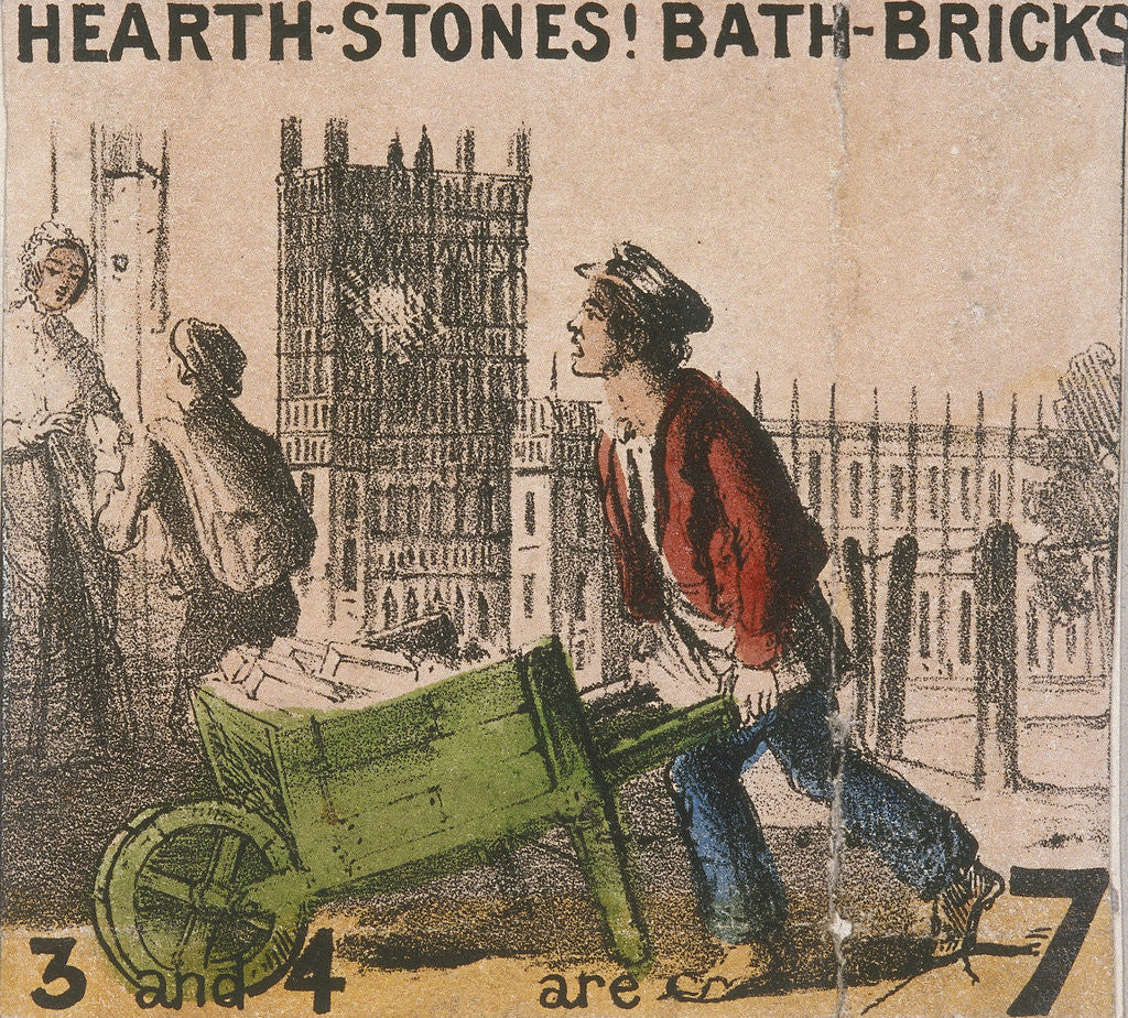 Detail of Hearth-stones! Bath-bricks!, Cries of London by TH Jones