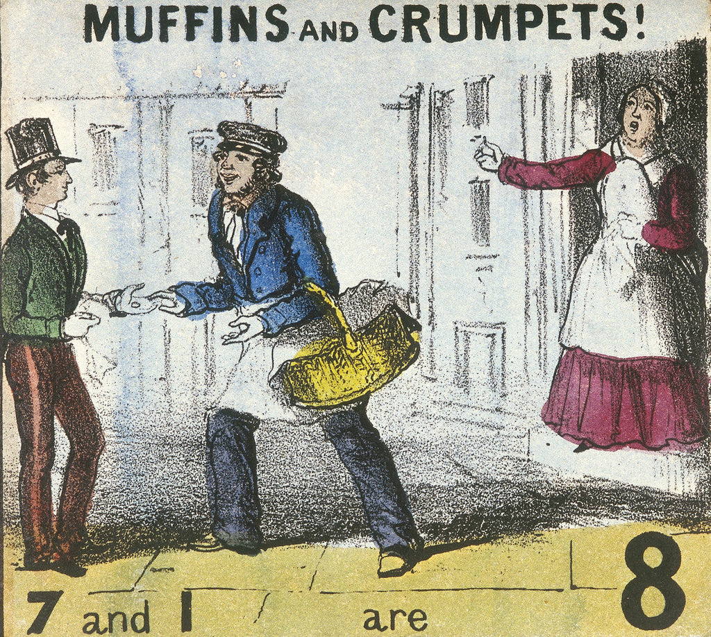 Detail of Muffins and Crumpets!, Cries of London by TH Jones