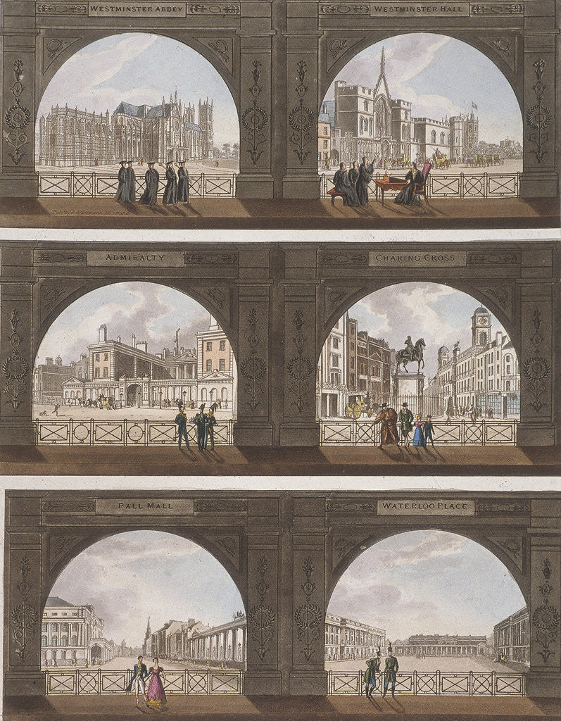 Detail of Six views of London sites seen through an arch by Anonymous