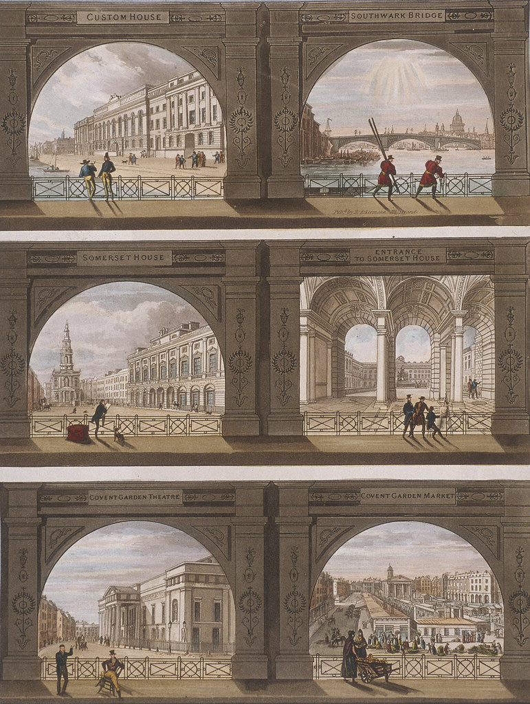 Detail of Six views of London sites seen through an arch by Anonymous