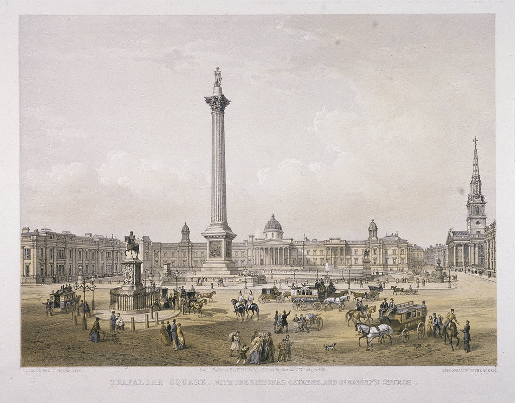 Detail of Trafalgar Square, Westminster, London by Day & Son