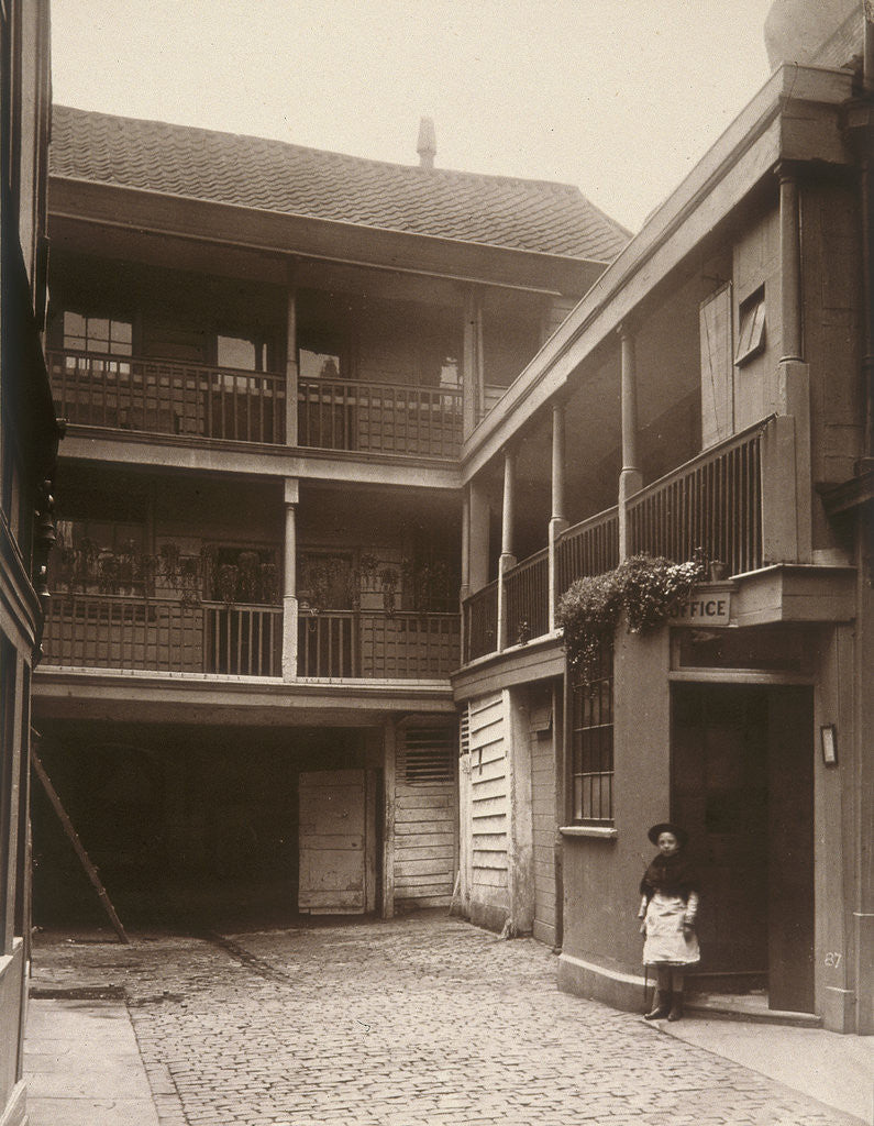 Detail of View of the courtyard at the Old Bell Inn, Holborn, London by Henry Dixon