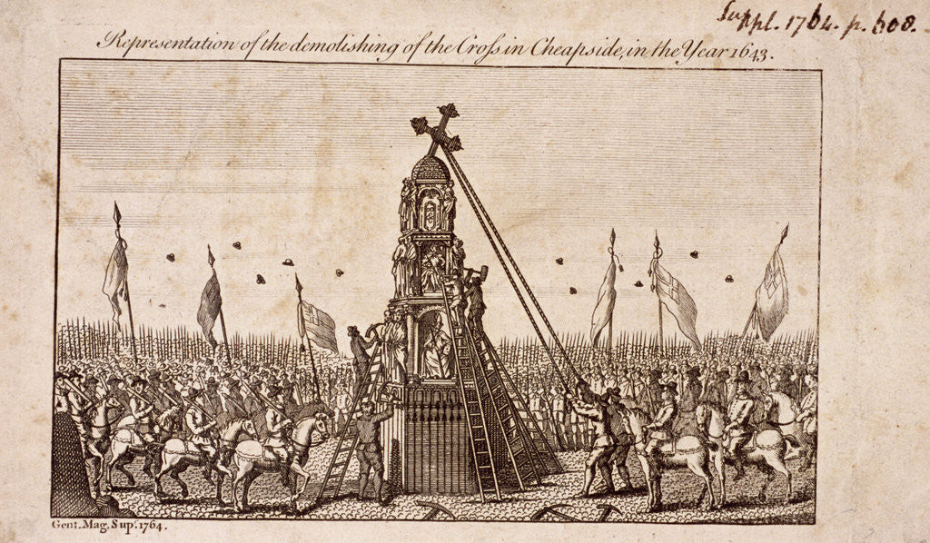 Detail of The destruction of the Cheapside Cross, London by Anonymous
