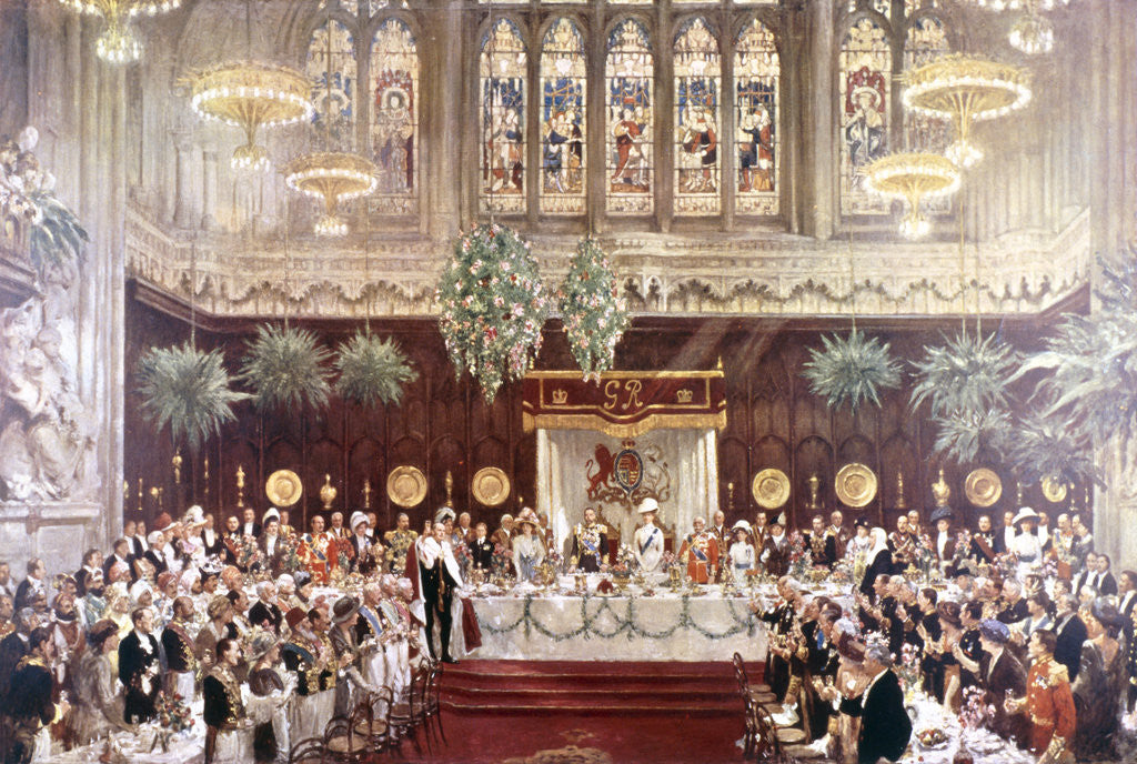 Detail of View of the Coronation luncheon for King George V and Queen Mary consort, London by Anonymous