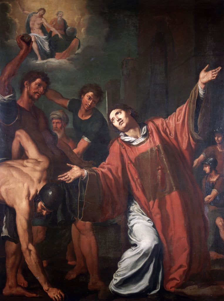 Detail of The stoning of St Stephen' by Anonymous
