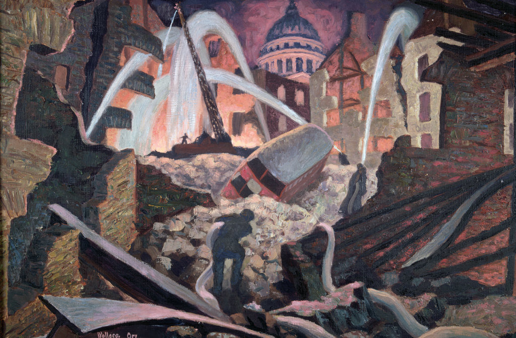 Bombed ruins near St Paul's by James Robert Wallace Orr