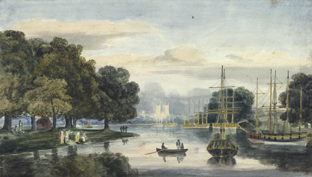 Detail of View of the flotilla on the Serpentine, Hyde Park, London by Anonymous