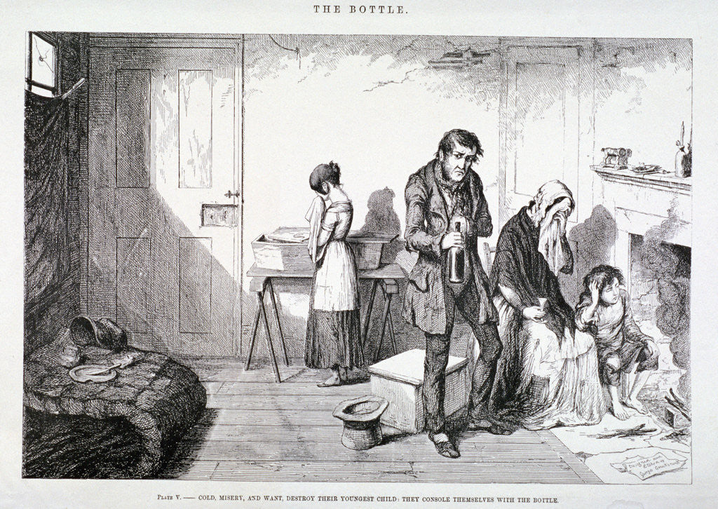 Detail of The Bottle by George Cruikshank