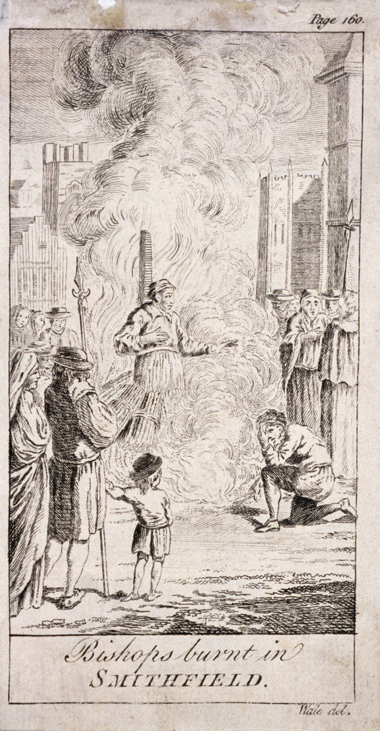 Protestant bishops being burnt at Smithfield, during the reign of Mary I by Anonymous