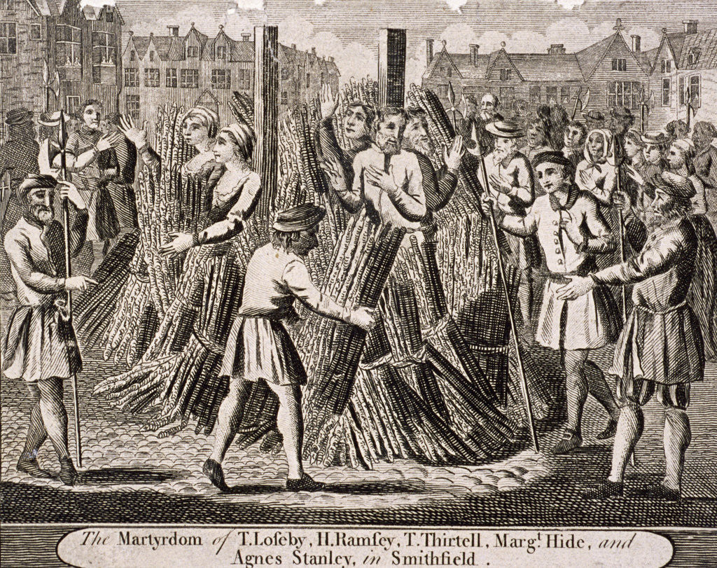 Execution of protestants at Smithfield, 1557 by Anonymous