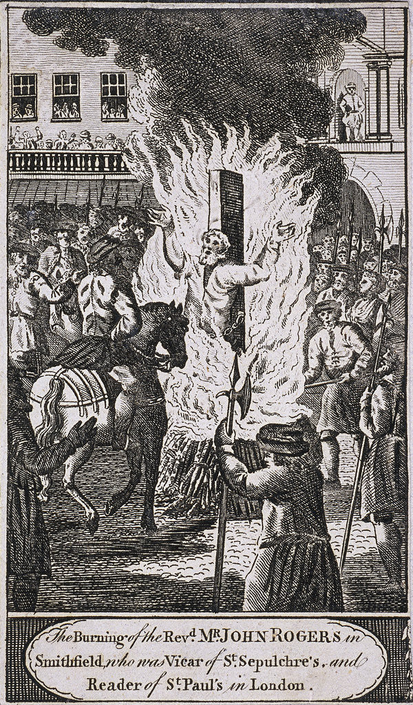 The execution of Reverend John Rogers at Smithfield, 1555 by Anonymous
