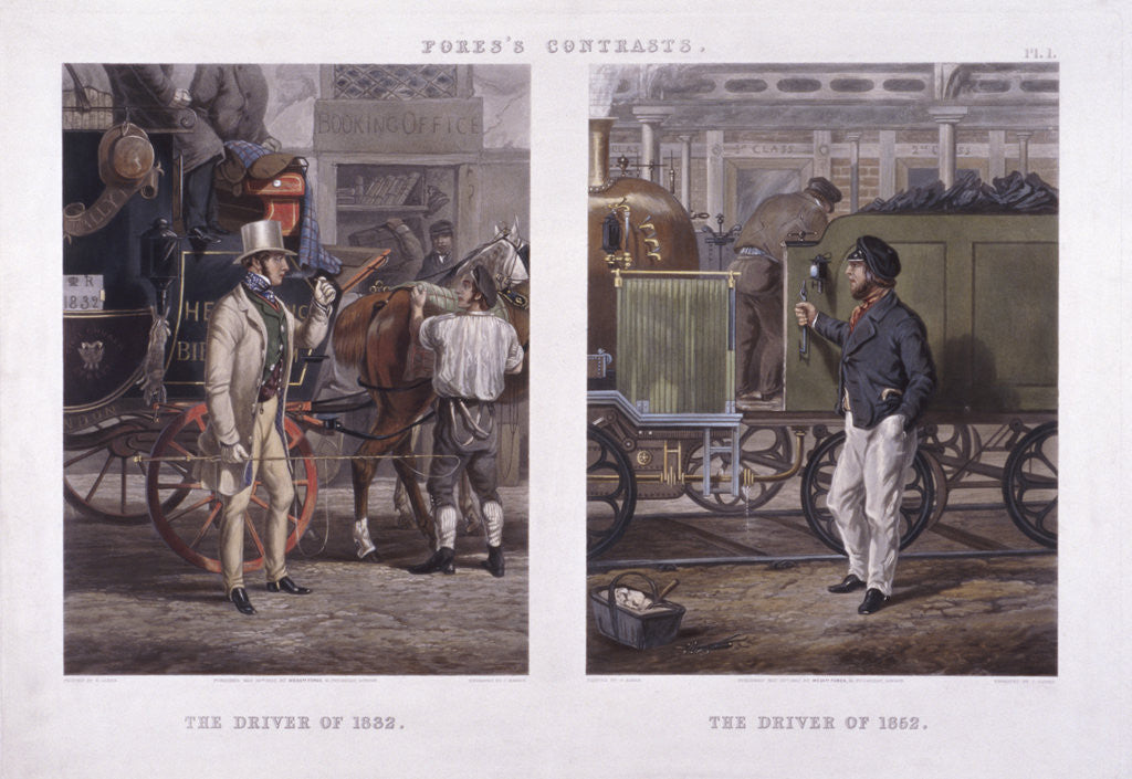 Detail of The Driver of 1832' and 'The Driver of 1852' by J Harris