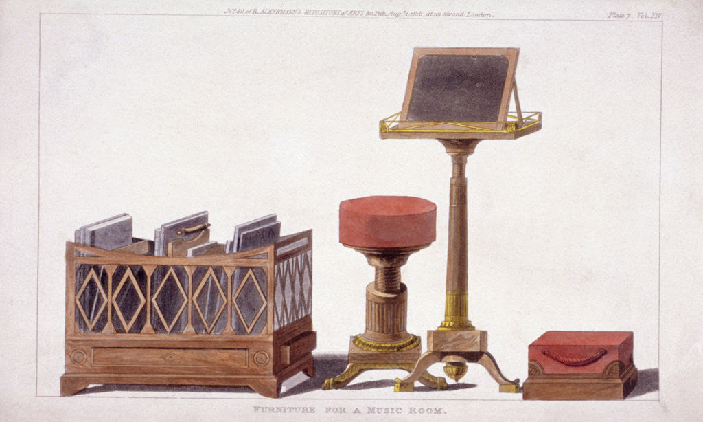 Detail of Furniture for a music room by Anonymous