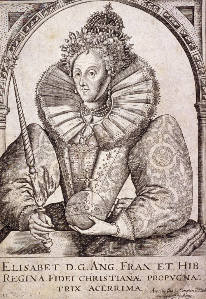 Detail of Queen Elizabeth I with sceptre and orb by Anonymous