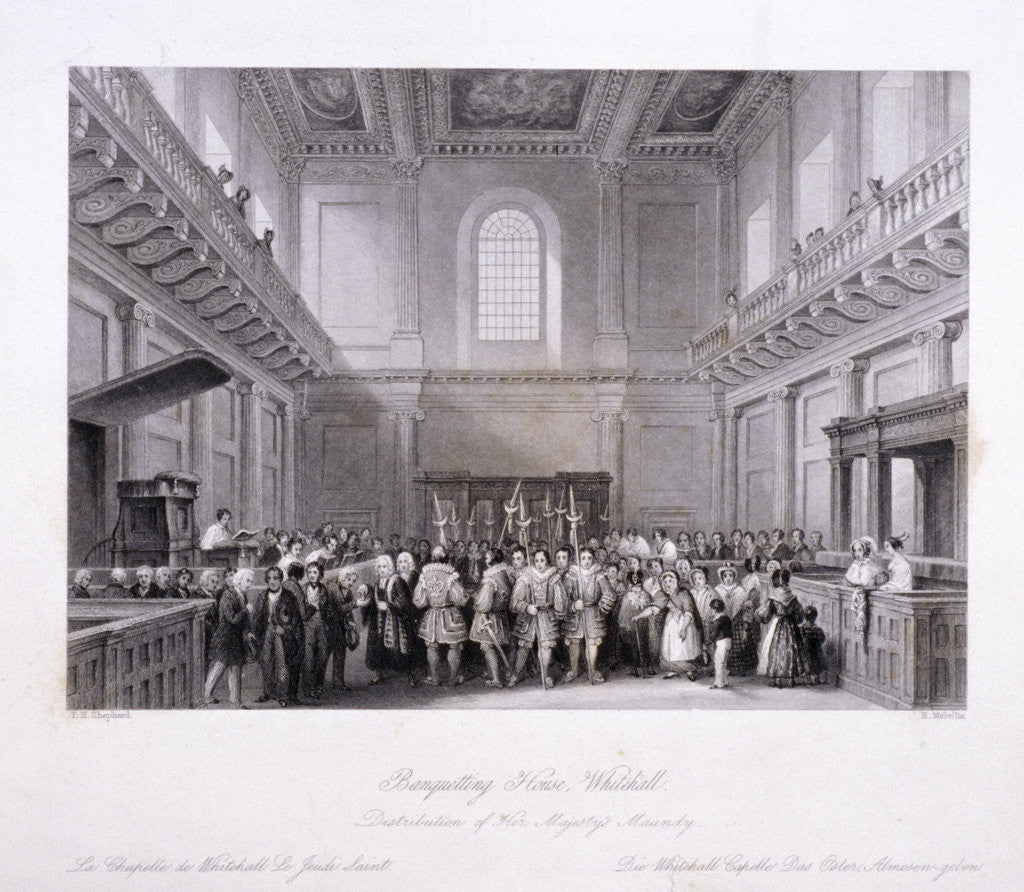 Detail of Interior view of the Banqueting House at Whitehall, Westminster, London by Harlen Melville