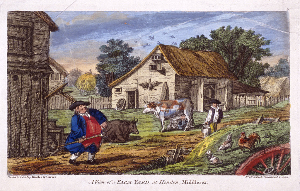 Detail of View of a farmyard in Hendon, in the London borough of Barnet by Anonymous