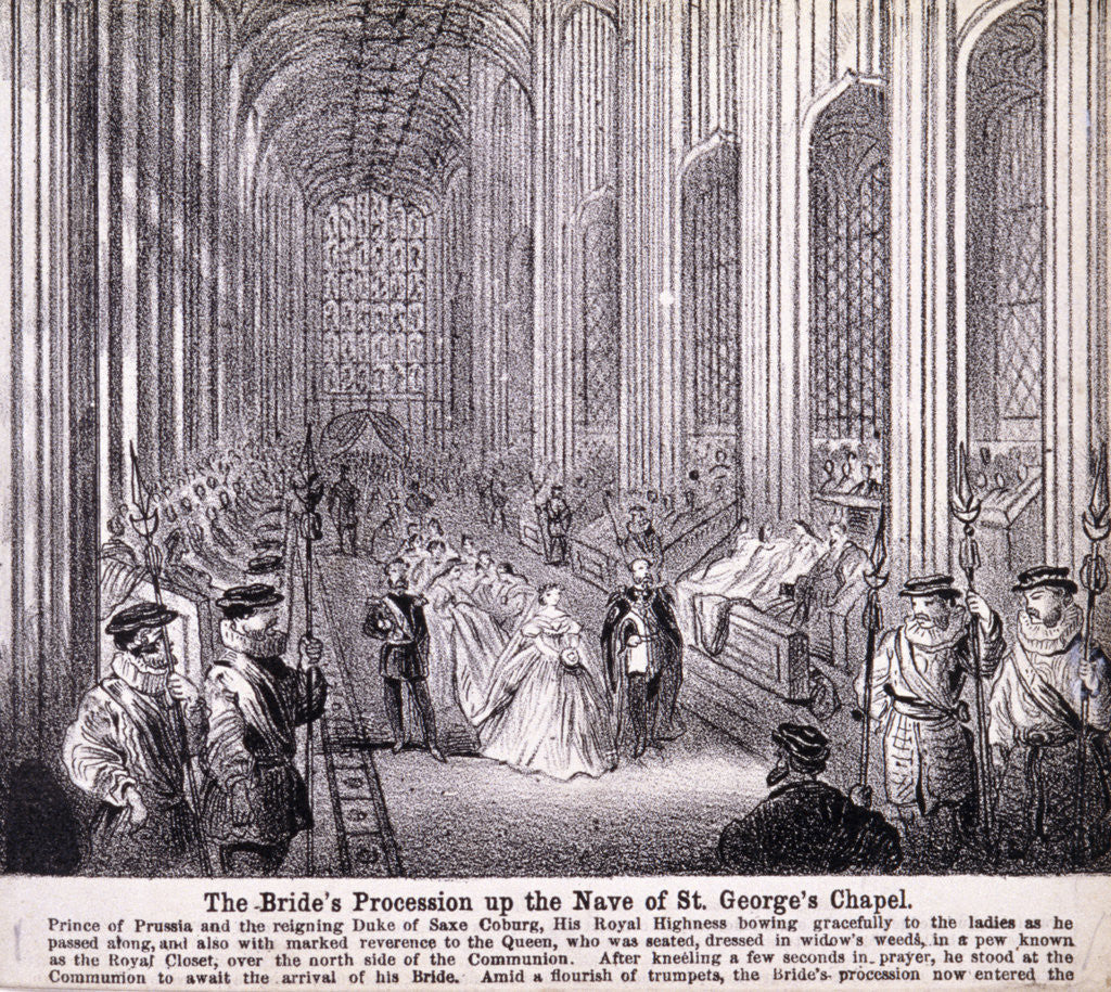 Princess Alexandra processing up the nave of St George's Chapel, Windsor Castle by Anonymous