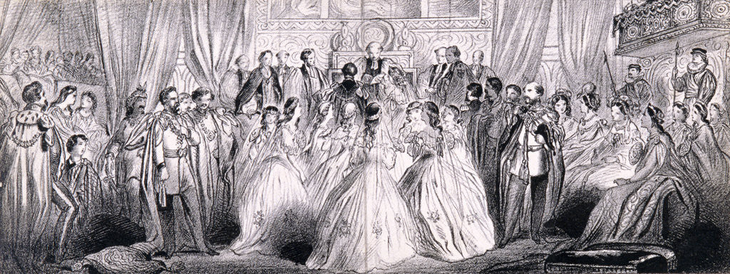 Wedding ceremony of Prince Edward and Princess Alexandra in St George's Chapel at Windsor Castle by Anonymous