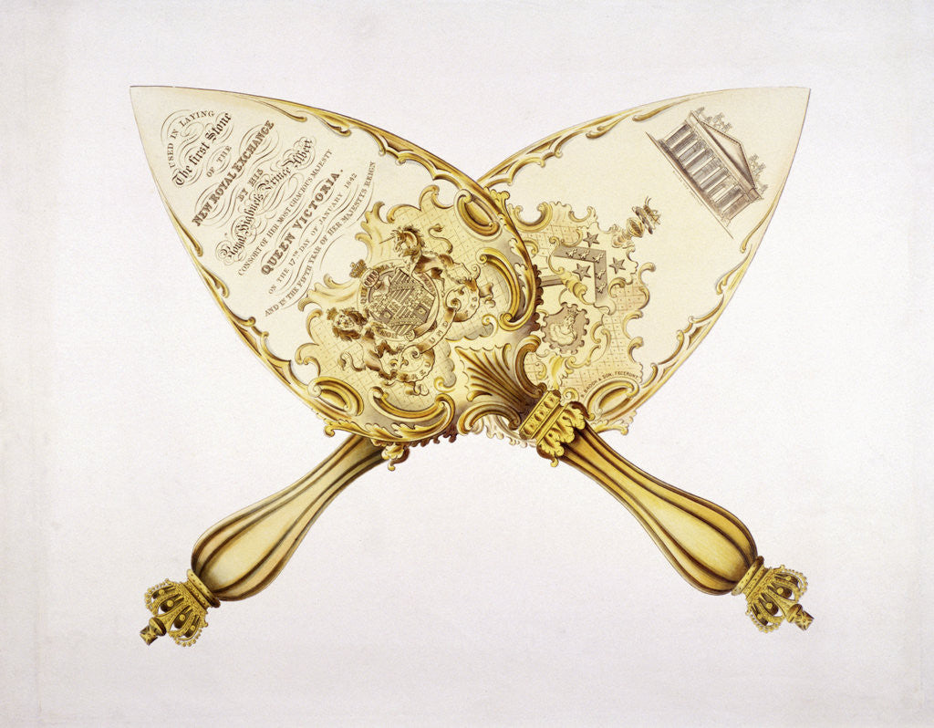 Detail of The trowel used in laying the first stone of the new Royal Exchange 17th January 1842 by Brook