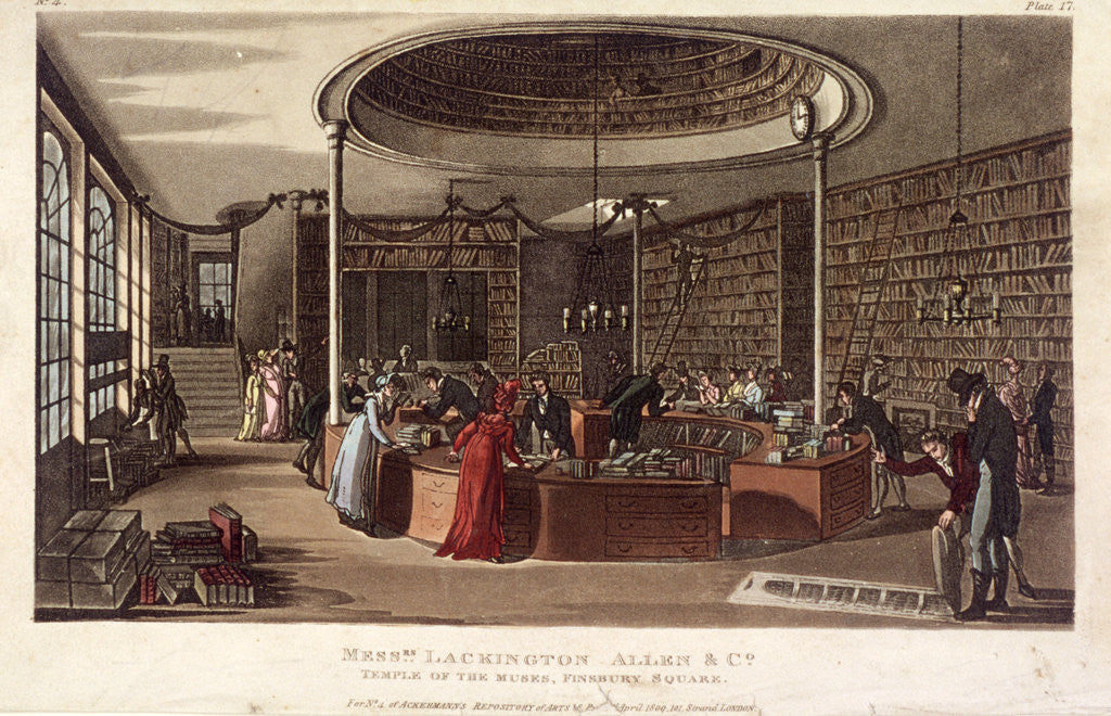 Interior view of the Temple of the Muses bookshop, Finsbury, London by Anonymous