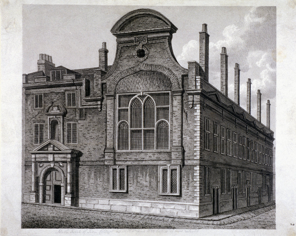 Detail of View of the north front of Sion College, London by William Wise