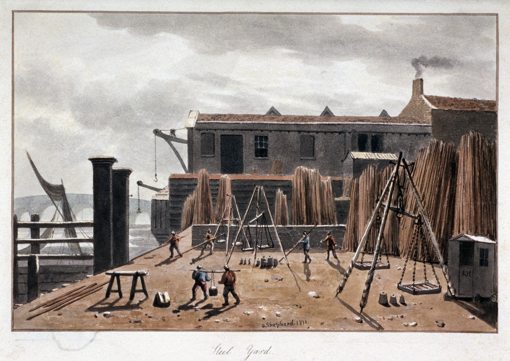 Detail of View of Steelyard Wharf, London by George Shepherd