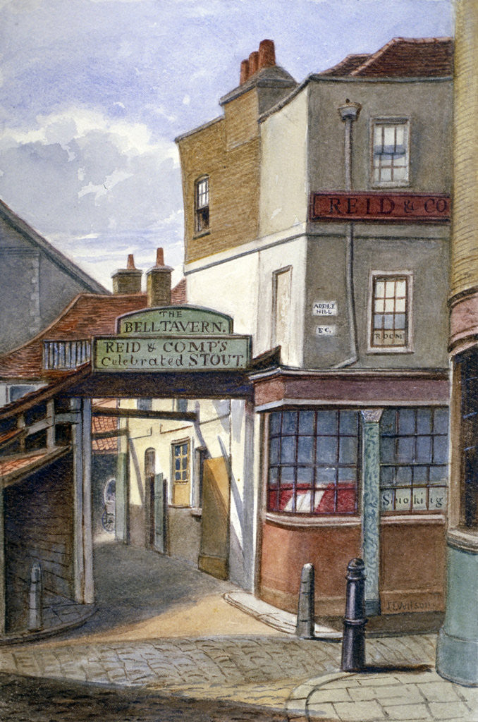 Detail of Bell Tavern, Addle Hill, London by JT Wilson